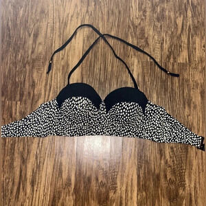 Atmosphere Black White and Gold Bikini Top. Size 4